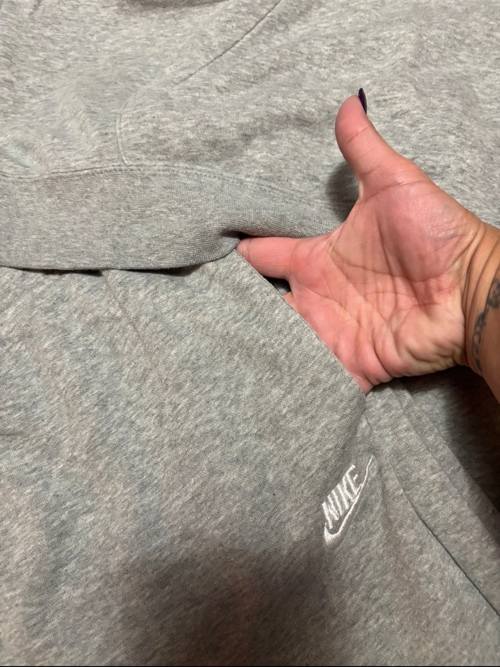 Like new worn maybe twice Nike Heather Gray Hoodie & Jogger Sweat Set - Picture 4 of 6